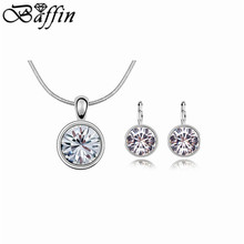 2015 Candy Jewelry Sets Round Pendant Necklace Earrings Made with SWAROVSKI Elements Crystals from SWAROVSKI Wedding Joyas 2024 - buy cheap