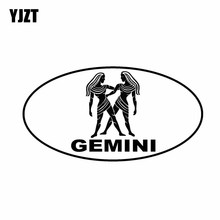 YJZT 14.8CM*7.9CM GEMINI Oval Vinyl Decal Car Sticker Zodiac Horoscope Black Silver C10-01655 2024 - buy cheap