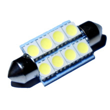 AORUNYEBAO 100X white blue Festoon 41MM 8 LED 5050 SMD Car  Auto C5W  LED Dome Interior light Bulb LED Reading lights Lamp 12 V 2024 - buy cheap