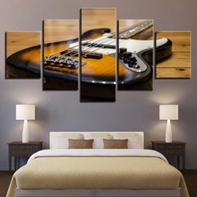 Home Decor Canvas Painting HD Prints 5 Pieces Musical Instruments Wall Art Guitar Modular Pictures Living Room Artwork Poster 2024 - buy cheap