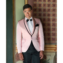 Pink Tuxedo jacket Wedding Suits Slim Fit Custom Made 2 Piece Prom Men Suit Groom Wear Men Blazer (Jacket+Pants) 2024 - buy cheap