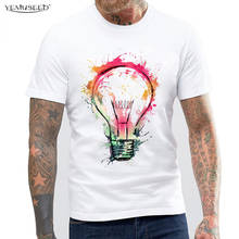 YEMUSEED 2017 Multi Color Bulb graffiti Summer T shirts Short Sleeve White Hipster Hip Hop Tops MTE07 2024 - buy cheap