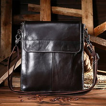 Real Genuine Leather Men Sling Shoulder Bag First Layer Cowhide Business Satchel Famous Brand Male Cross Body Messenger Bags New 2024 - buy cheap