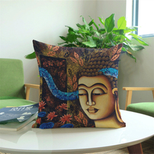 Cushion Cover Square 18" Buddha Paint Art Decorative Cushion Cover Sofa Car Seat Pillowcase Home Decor 2024 - buy cheap