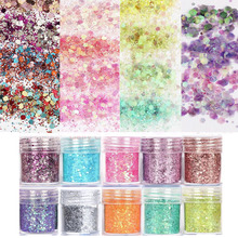 10ml Nail Glitter Mixed 0.2-2mm Metallic Hexagon Pink Blue Nail Art Powder Glitters Tip DIY Nail Art Deco Glitter Flakes CMA023 2024 - buy cheap