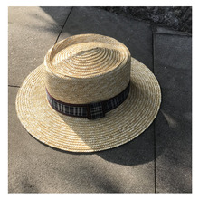 Handmade Summer Women Men Pork Pie Hat Sun Hat 100% Wheat Straw Beach Hat Lady Wide Brim Boater Panama Beach Sunhat Jazz Hat 2024 - buy cheap