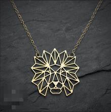 Wholesale Lion necklace, origami necklace, lion head pendant, geometric jewelry, animal necklace--12pcs/Lot 2024 - buy cheap