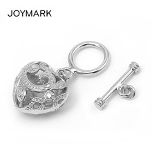 Abalorio de corazón de plata esterlina 925, cierre de palanca OT para joyería de perlas, accesorios de joyería fina, 2 uds./lote SC-CZ057 2024 - compra barato