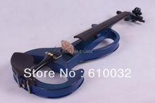 4/4 violín eléctrico de madera maciza 6-18 # plateado color azul oscuro 4 cuerdas 2024 - compra barato