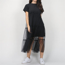 Stylish Women dress Casual short sleeve round neck solid Evening Party Ball summer Gown Cotton Dresses one pieces 2024 - buy cheap