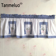 Plaid decorative kitchen curtains small panels new arrival short kitchen curtain valances style blinds door curtain decoration 2024 - buy cheap