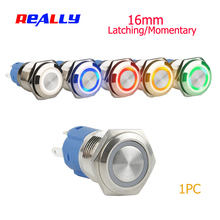 16mm Latching Waterproof Metal Push Button Switch LED light 3V  6V 12V 24V 36V 48V 110V 220VRed Blue Green Yellow White Button 2024 - buy cheap