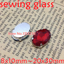 Siam Red Color Sew On Crystal Oval Fancy Stone With Metal Claw Setting 10x14mm,13x18mm,18x25mm,20x30mm For Jewelry,garment 2024 - buy cheap