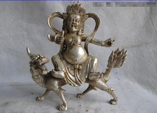 song voge gem S0276 Tibet Buddhism White Copper Silver White Jambhala God of wealth Buddha on Dragon 2024 - buy cheap