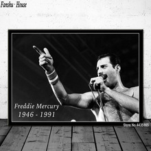 Posters and Prints Black White Freddie Mercury Poster Canvas Painting Wall Art Picture Room Home Decoration 2024 - buy cheap