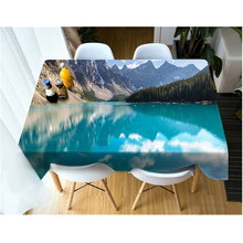 3D Landscape Scenery Beautiful Beach Pattern Tablecloth Washable Cotton Cloth Thicken Rectangular and Round Wedding Table Cloth 2024 - buy cheap