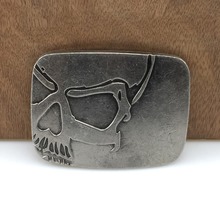 BuckleClub-hebilla de cinturón para hombre, hebilla de cinturón de 4cm de ancho, estilo retro en relieve, Cráneo, vaquero, FP-03698, acabado en plata antigua 2024 - compra barato
