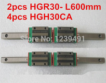 2 шт. HIWIN линейные направляющие HGR30-L600mm с 4 шт. линейной перевозки HGH30CA ЧПУ части 2024 - купить недорого