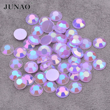 JUNAO 6 7 8 mm Purple AB Crystal Rhinestones Flat Back Acrylic Gems Non Hotfix Crystal Stones Non Sewing Scrapbook Beads for DIY 2024 - buy cheap