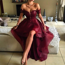 Purple Robe De Soiree A-line Off The Shoulder Organza Lace Hi Low Backless Sexy Long Prom Dresses Prom Gown Evening Dresses 2024 - buy cheap