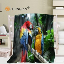 Custom Blanket Parrot Painting Soft Blanket DIY Your Picture Decoration Bedroom Size 56x80Inch,50X60Inch,40X50Inch 2024 - buy cheap