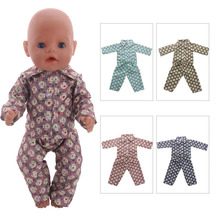 Boneca roupas 4 cores bonito pijamas caber 18 Polegada boneca americana & 43 cm boneca nascida para a geração de brinquedos presentes natal 2024 - compre barato