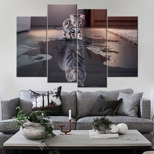 Cuadro con marco de Arte Moderno, decoración de hogar de pared HD, Modular, Gato Tigre Virtual, imagen de lona para póster para el salón, impresión 2024 - compra barato