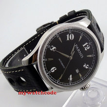 42mm parnis mostrador preto safira vidro 21 jóias miyota relógio automático masculino p416 2024 - compre barato