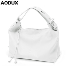 Envío rápido 100% de cuero genuino de las mujeres de la manija superior de cuero Real de las señoras Casual bolso de hombro bolsas de color blanco gris 2024 - compra barato