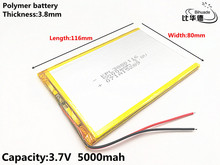 Batería de iones de litio de polímero para tableta, 3,7 V,5000mAH, 3880116, 7 pulgadas, 8 pulgadas, batería externa, GPS,mp3,mp4, 1 Uds. 2024 - compra barato