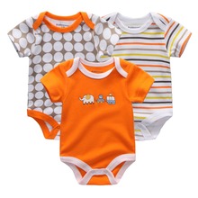 Детская одежда, 3 шт./лот, комбинезон с коротким рукавом для новорожденных мальчиков и девочек, 2019 2024 - купить недорого
