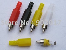 Solder RCA Male Plug Audio Video Adapter Connector 4 Colors Red Black White and Yellow 12 Pcs Per Lot Hot Sale 2024 - купить недорого