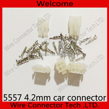 Free Shipping 50sets=500pcs 4 Pin/way 4.2mm wiring terminal Electrical connector kit (Housing+Terminal) for car/boat ect. 2024 - buy cheap