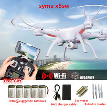 SYMA X5SW FPV Дроны с камерой hd 6-осевой FPV Квадрокоптер Дрон с камерой Wi-Fi видео в реальном времени Радиоуправляемый вертолет Квадрокоптер Дрон 2024 - купить недорого