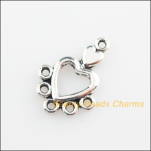 45 New Connectors Tiny Heart Tibetan Silver Color Charms 13x19mm 2024 - buy cheap