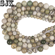 Natural Stone Beads Natural Moss Turquoises Jaspers Round Loose Beads Fit Diy Bracelet Necklace Jewelry Making 6 8 10 12mm 2024 - buy cheap