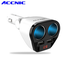 ACCNIC DC 12V /24V 120W Universal 2 ways Car Cigarette Lighter Dual USB 5V 3.4A intelligent output With Car voltage Diagnostic 2024 - buy cheap