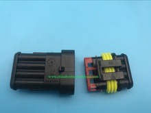 Frete grátis 5 conjuntos de 4pin tyco 1.5 série auto fio à prova d' água macho e fêmea conector 282106-1 282088-1 2024 - compre barato