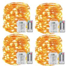 Fairy Lights Battery Operated 100LED String Lights Remote Control Timer Twinkle String Lights 8 Modes 16.4 Feet Firefly Lights 2024 - buy cheap