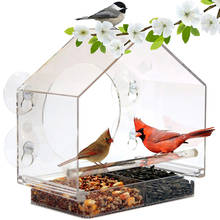 Bird Feeder Transparent Acrylic Adsorption Type House Shape Innovative Suction Cup Feeder 2024 - купить недорого