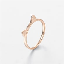 100% 925 Sterling Silver Rose Gold Cat Ears Style Ring Love Symbol Fashion Rings Best Christmas Gift For Women Jewelry Making 2024 - buy cheap