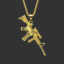 Punk Style Fashion Statement M4A1 Gun Pendant Necklaces Women Men Hip Hop Jewelry Steampunk Long Chain Gold Color Necklace Gift 2024 - buy cheap