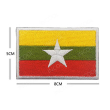 Myanmar Flag 3D Asian Flags Embroidery Patch Army Military Patches Tactical Emblem Appliques Embroidered Badges Drop Ship 2024 - buy cheap