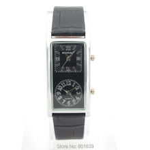 New 2 Dual Time Zone quartz Black Faux Leather Women Wrist Watch Nice Gift luxury timepiece 2024 - buy cheap