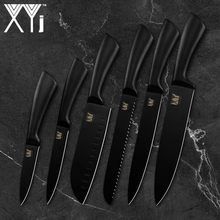 XYj кухонный нож из нержавеющей стали набор из 6 шт. японских ножей шеф-повара Santoku нож для нарезки хлеба инструменты для приготовления пищи 2024 - купить недорого