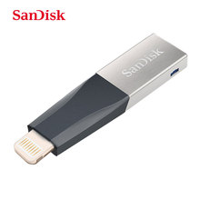 SanDisk Dual Pen Drive OTG USB3.0 флеш-накопитель 32 Гб 64 ГБ для iPhoneX 7 7 Plus 6 5 5S Lightning to Metal Pen Drive U Disk 128 ГБ 2024 - купить недорого