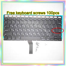 Brand New Small Enter RS Russian keyboard+Backlight Backlit+100pcs keyboard screws For MacBook Air 13.3" A1369 A1466 2011-15Year 2024 - buy cheap