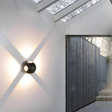 Luminária de parede em alumínio, moderno, minimalista, redonda, à prova d'água, para parede de áreas internas e externas, corredores, varanda 2024 - compre barato