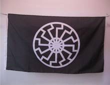 Flag Black Sun 90x150cm Polyester Russian wheel Slavic Kolovrat Runes Banner 2024 - buy cheap