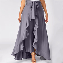 Falda larga de cintura elástica para mujer, Falda larga de estilo informal, larga hasta el suelo, elegante, para fiesta, Jupe 2024 - compra barato